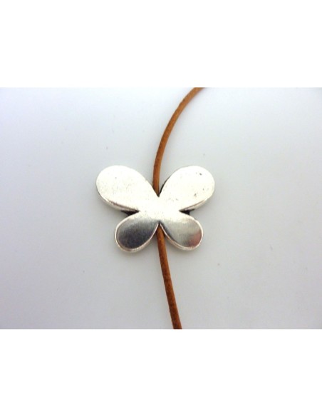 Grande Perle fleur, papillon argenté pour création DIY