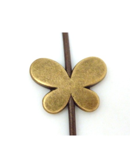Grande Perle fleur, papillon 21,7mm en métal de couleur bronze