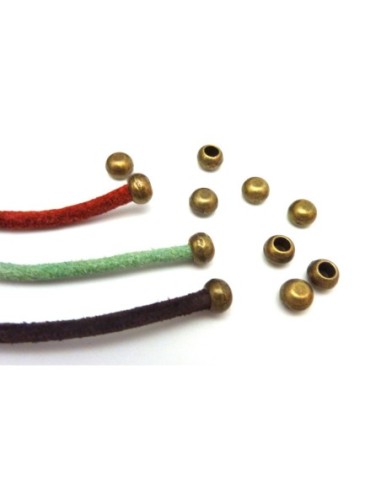 25 Perles embout de finition pour cordon de 3mm en métal de couleur