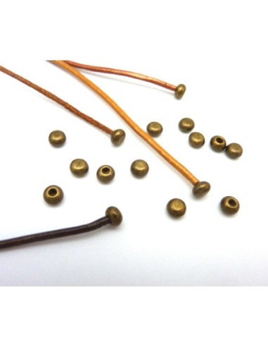 25 Perles embout de finition pour cordon de 1,5mm en métal de couleur bronze