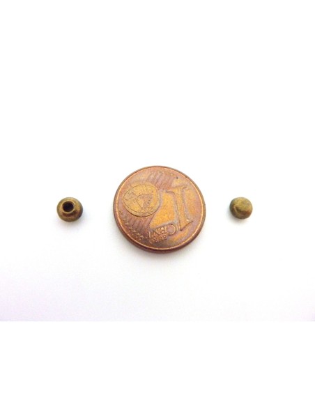 25 Perles embout de finition pour cordon de 1,5mm en métal de couleur bronze