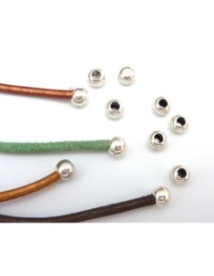 Perle de finition en métal argenté 2,5mm