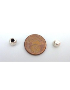 Perle de finition en métal argenté 2,5mm 2