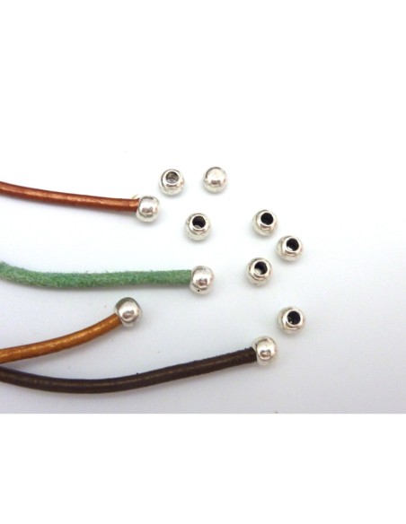 Perle de finition en métal argenté 2,5mm