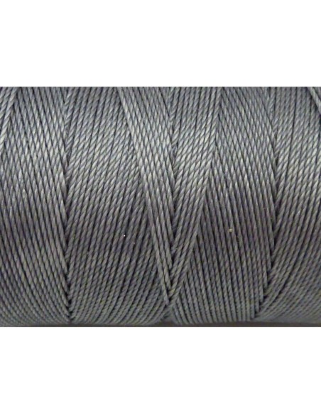 Fil polyester ciré gris pour macramé