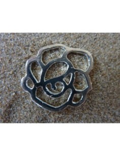 R-Estampe, pendentif fleur filigrane rose en métal...