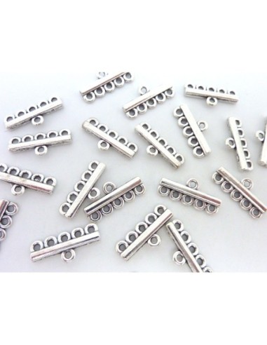 Connecteur multi-rangs embout en métal de couleur argenté