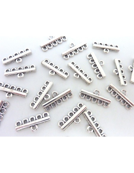 Connecteur multi-rangs embout en métal de couleur argenté