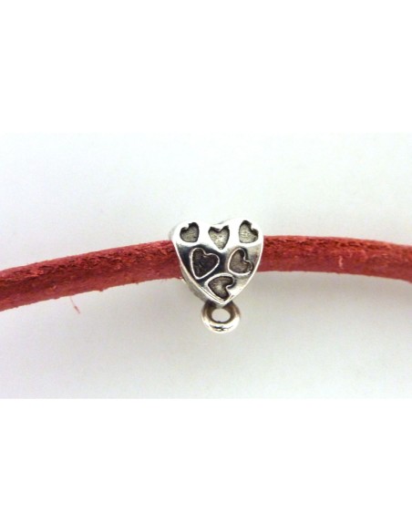 Perles support breloque coeur belière coeur en métal argenté Perles support breloque coeur belière coeur en métal argenté