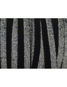 Ruban élastique argenté et noir 15mm 2