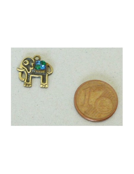Pendentif éléphant Vintage 50's en laiton