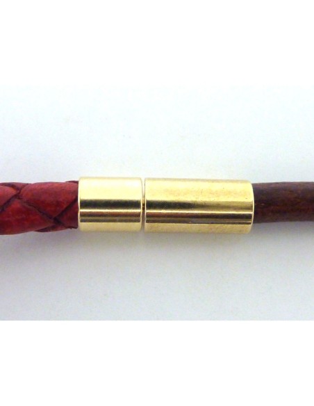 R-Fermoir tige avec embout rond 5mm en métal doré