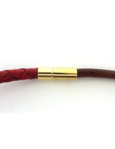 R-Fermoir tige avec embout rond 5mm en métal doré