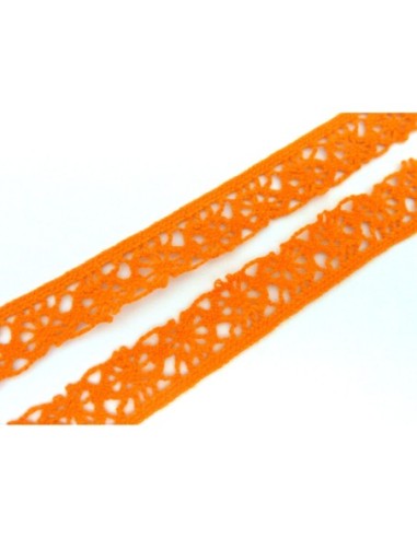 Ruban dentelle de couleur orange 13mm