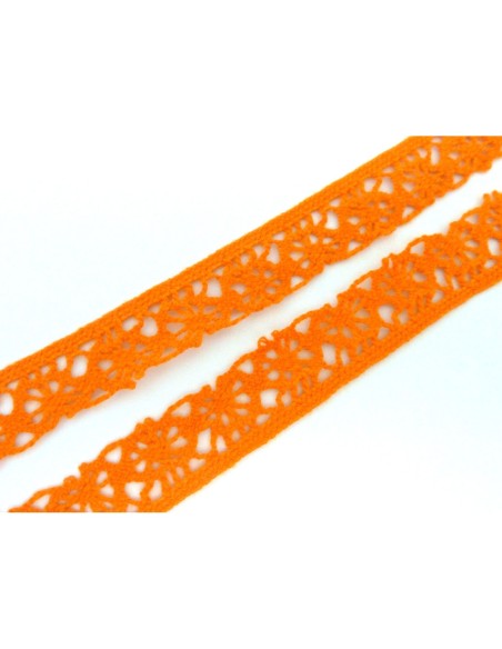 Ruban dentelle de couleur orange 13mm