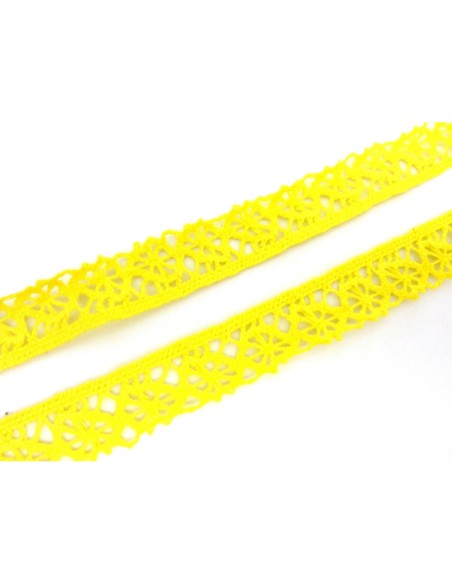 Galon dentelle de couleur jaune