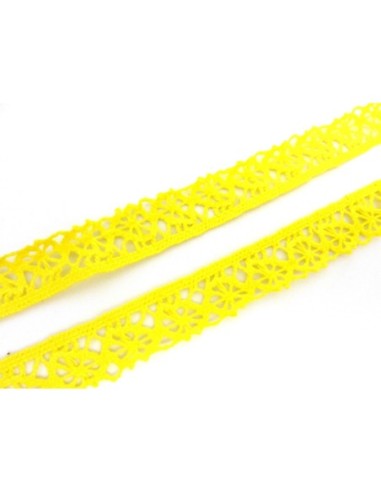 Ruban dentelle de couleur jaune