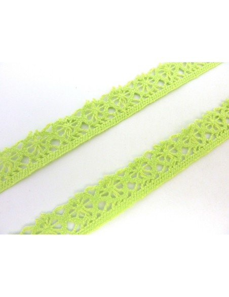 Galon dentelle de couleur vert anis
