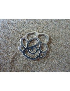 R-Estampe, pendentif fleur filigrane rose en métal... 2