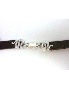 Fermoir clip serpent argenté 2