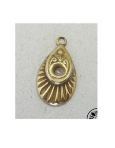 Pendentif goutte Vintage 50's en laiton doré vieilli