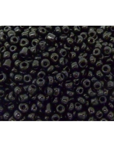Perles de rocaille de couleur noir 3,5mm en verr