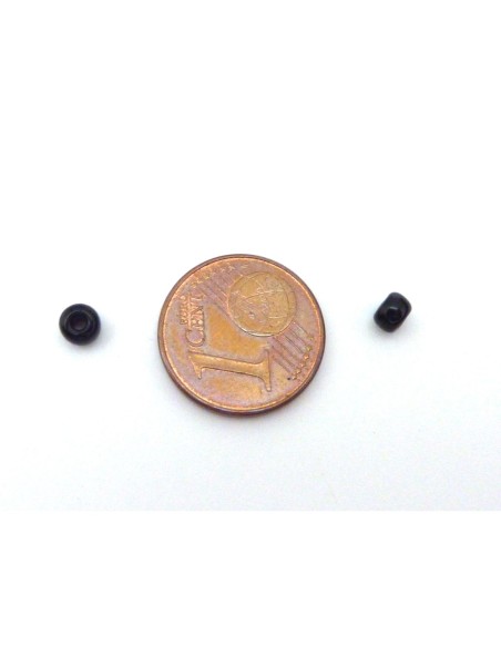 Perles de rocaille noire 3,5mm en verre pour confection bijoux