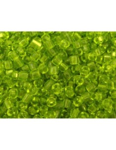 R-20g de perles de rocaille de couleur vert transparent... 2