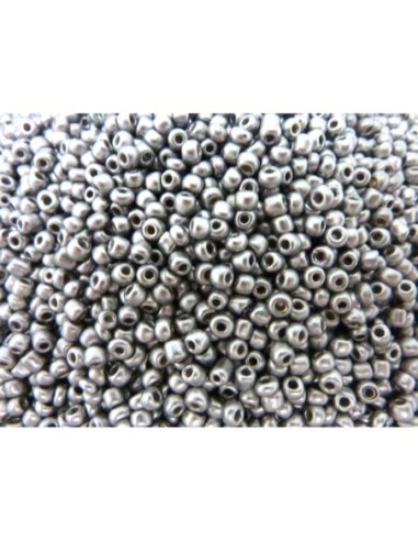 R-20g de perles de rocaille de couleur gris...