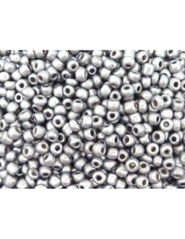 R-20g de perles de rocaille de couleur gris...