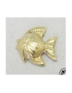 Cabochon, estampe, poisson Vintage Années 60-70 en laiton...
