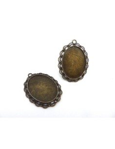 pendentif pour cabochon de 30mm x 40mm bronze