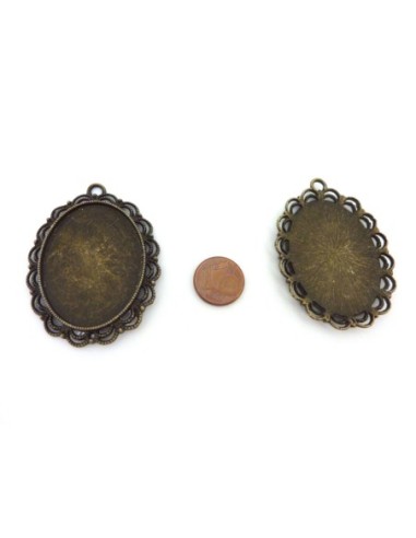pendentif bronze pour cabochon de 30mm x 40mm bronze