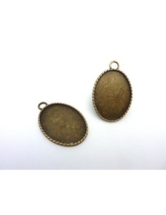Pendentif bronze pour cabochon de 30mm x 40mm