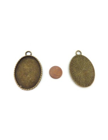 Grand Pendentif bronze pour cabochon de 30mm x 40mm