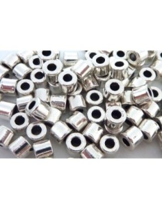 perle métal argenté tube 5mm 2