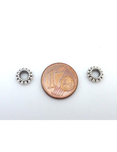 Perle intercalaire pas chère en métal argenté style ethnique