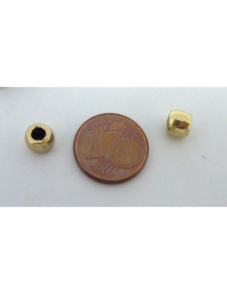 Perle 6mm doré en métal à gros trou