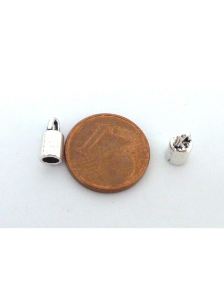 Embout pour cordon cuir 3mm en métal argenté lisse Embout pour cordon cuir 3mm en métal argenté lisse