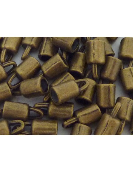  Embout pour cordon 3mm en métal bronze lisse