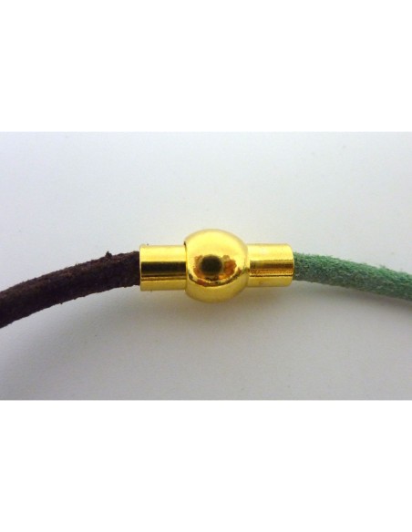 Fermoir aimanté rond tube 7,9mm pour cordon de 3mm