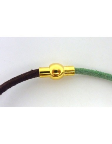 Fermoir aimanté rond tube 7,9mm pour cordon de 3mm