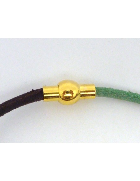 Fermoir aimanté rond tube 7,9mm pour cordon de 3mm