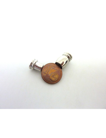 Fermoir aimanté tube arrondi embout 4,5mm en métal argenté