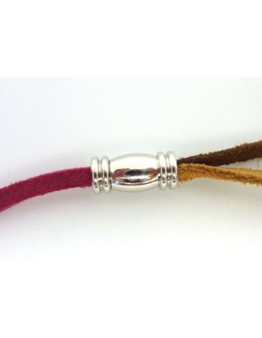 Fermoir magnétique pour cordon de 3,5mm métal argenté