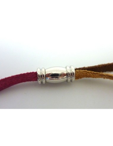Fermoir magnétique pour cordon de 3,5mm métal argenté