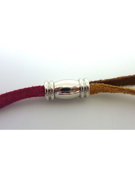 Fermoir magnétique pour cordon de 3,5mm métal argenté