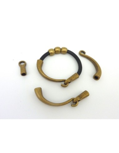 Fermoir crochet bronze pour cordon de 4,5mm