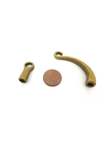 Fermoir jonc crochet bronze pour cordon de 4,5mm