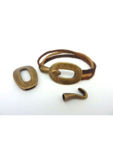 Fermoir crochet rectangle 38 x 25mm en métal de...